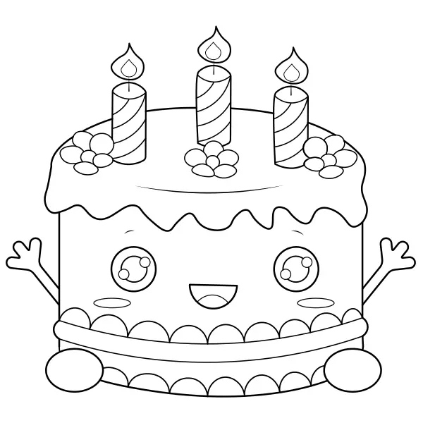 Um pequeno bolo de aniversário | Desenhos para colorir online para crianças