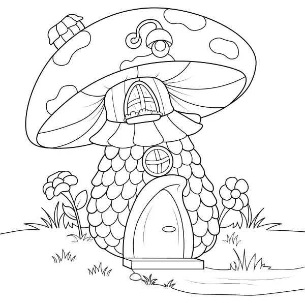 A Casa dos Cogumelos | Desenhos para colorir online para crianças