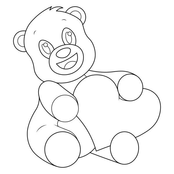 O urso com coração | Desenhos para colorir online para crianças