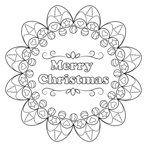 Mandala – Feliz Natal | Desenhos para colorir online para crianças