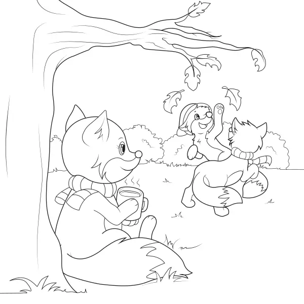 A família das raposas | Desenhos para colorir online para crianças