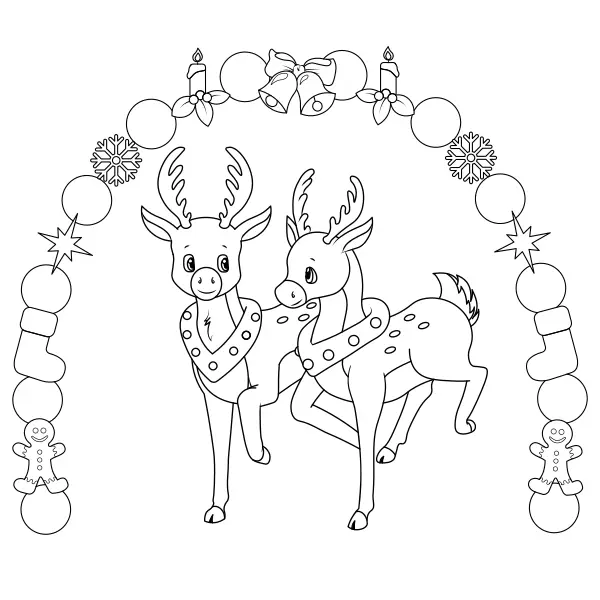Renas de Natal | Desenhos para colorir online para crianças