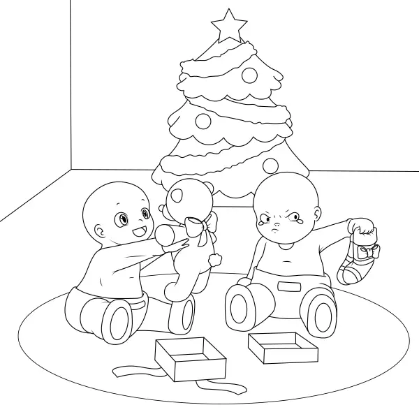 Crianças com presentes | Desenhos para colorir online para crianças
