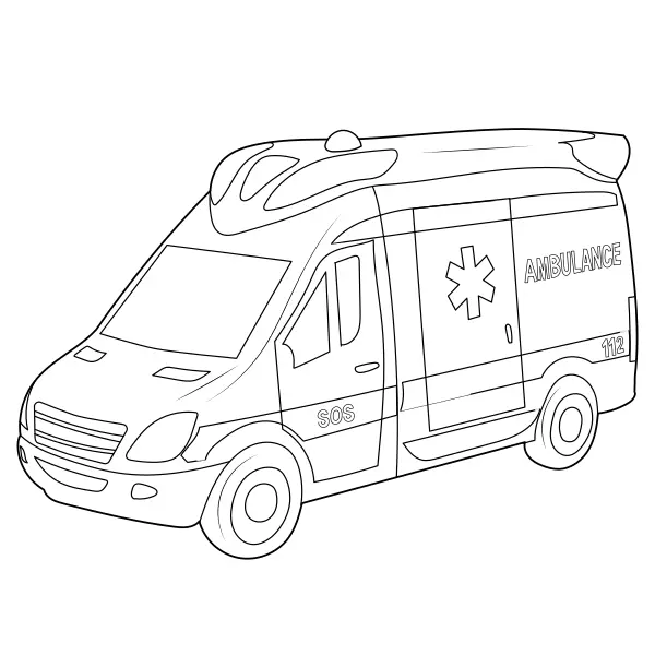 Ambulância | Desenhos para colorir online para crianças