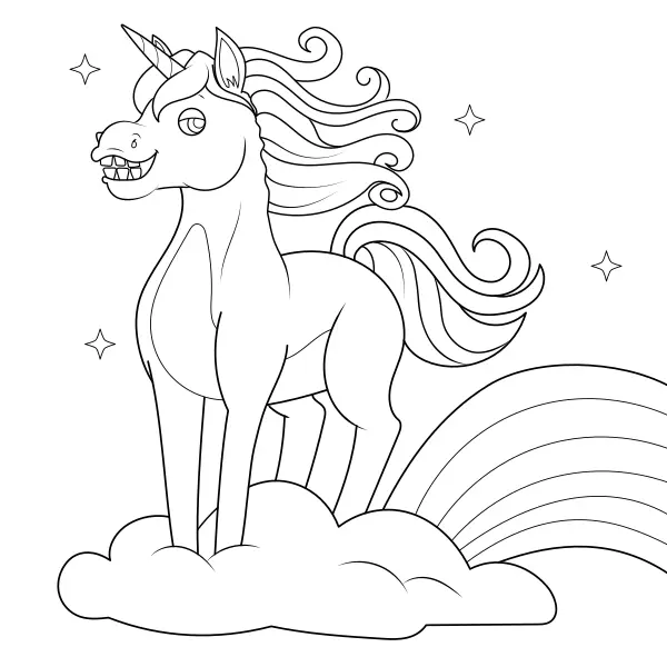 O unicórnio ridicularizado | Desenhos para colorir online para crianças