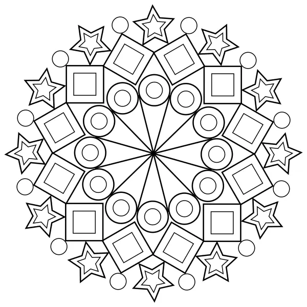 Mandala geométrica | Desenhos para colorir online para crianças