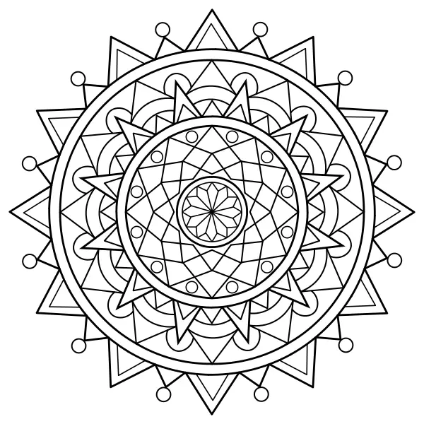 Mandala triangular | Desenhos para colorir online para crianças