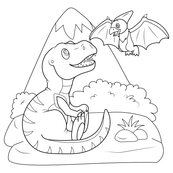 O pequeno dinossauro T-Rex | Desenhos para colorir online para crianças