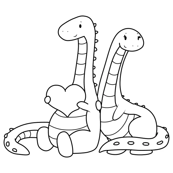 Dinossauros apaixonados | Desenhos para colorir online para crianças