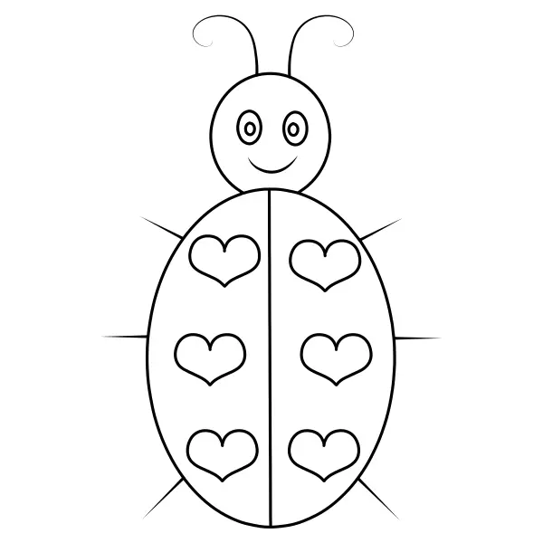 Joaninha-coração | Desenhos para colorir online para crianças