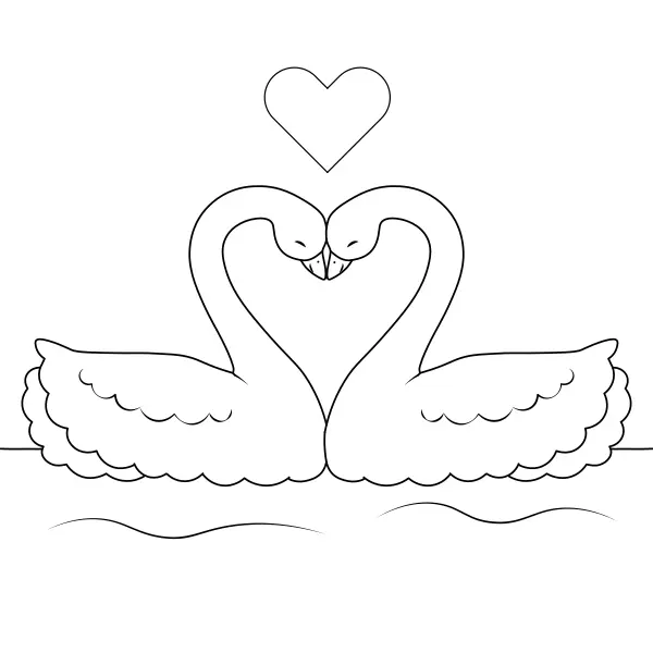 Cisnes apaixonados | Desenhos para colorir online para crianças