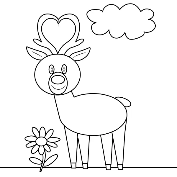 Veado com chifres | Desenhos para colorir online para crianças