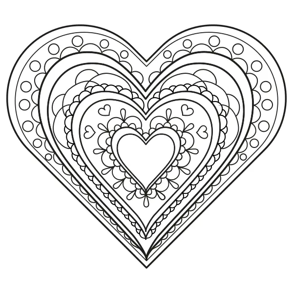 Mandala do coração | Desenhos para colorir online para crianças