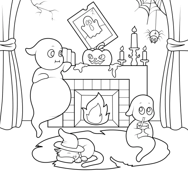 Casa assombrada | Desenhos para colorir online para crianças