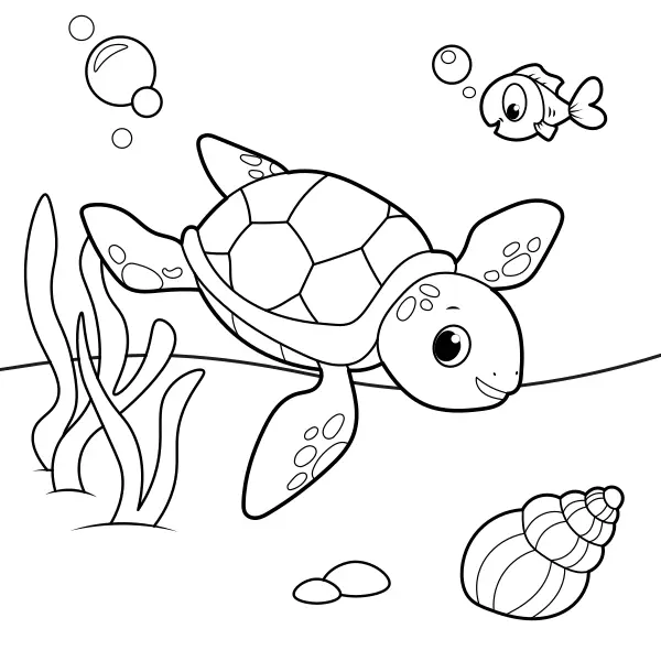 Tartaruga marinha | Desenhos para colorir online para crianças