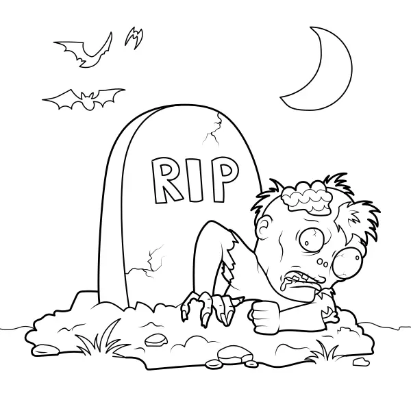 Zombie do Dia das Bruxas | Desenhos para colorir online para crianças