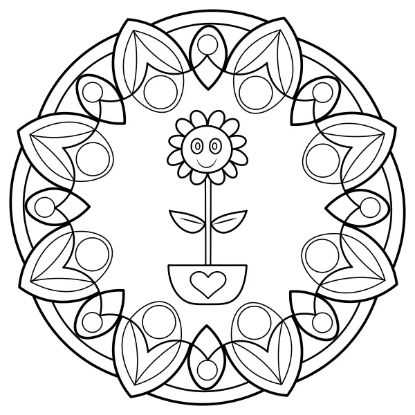 Mandala de girassol | Desenhos para colorir online para crianças