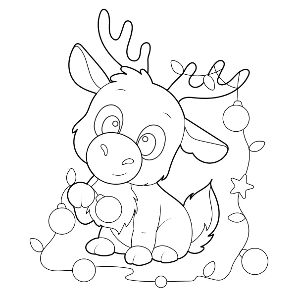 Pequena rena | Desenhos para colorir online para crianças