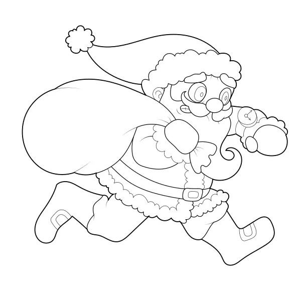 O Pai Natal está com pressa | Desenhos para colorir online para crianças