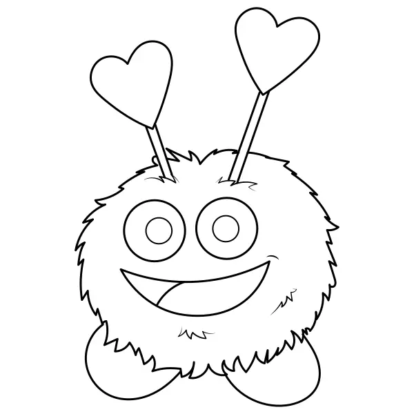 Flufatá, a criaturinha do Dia dos Namorados | Desenhos para colorir online para crianças