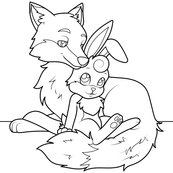 A coelhinha e a raposa | Desenhos para colorir online para crianças