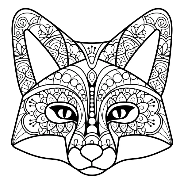 Mandala – Raposa | Desenhos para colorir online para crianças