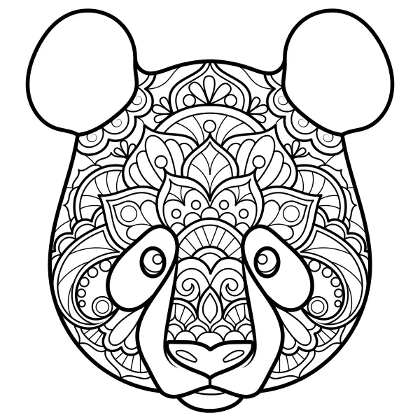 Mandala – Panda | Desenhos para colorir online para crianças