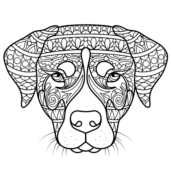Mandala – Cão | Desenhos para colorir online para crianças
