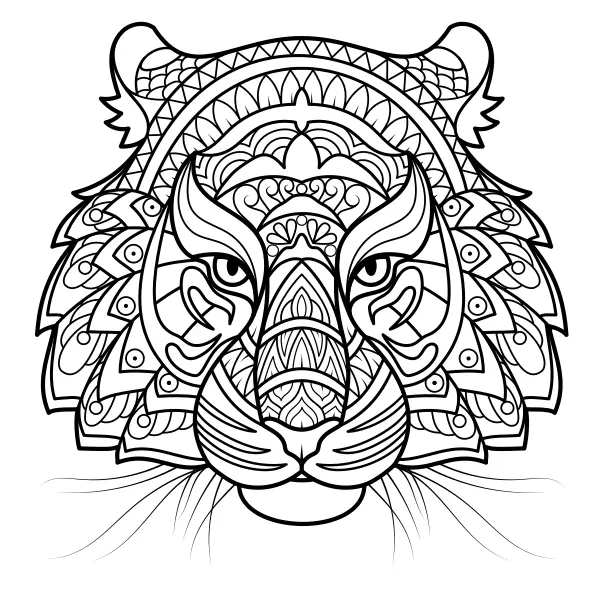 Mandala – Tigre | Desenhos para colorir online para crianças