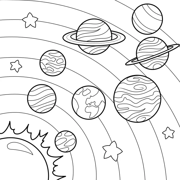 Planetas do Sistema Solar | Desenhos para colorir online para crianças