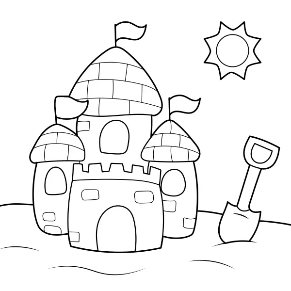 Castelo de areia | Desenhos para colorir online para crianças