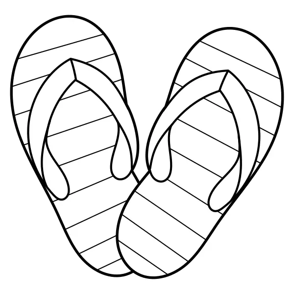 Chinelos de praia | Desenhos para colorir online para crianças
