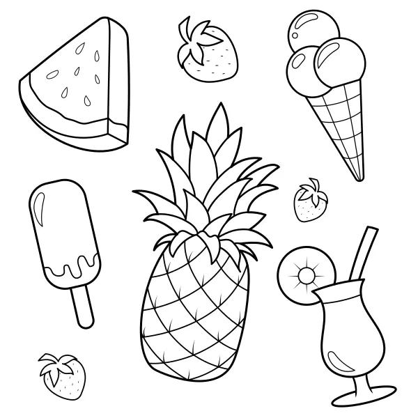 Comida de Verão | Desenhos para colorir online para crianças