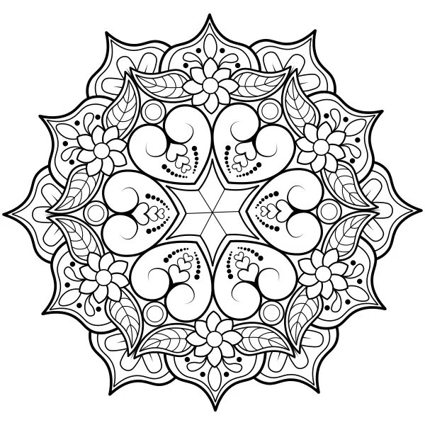 Mandala romântica | Desenhos para colorir online para crianças
