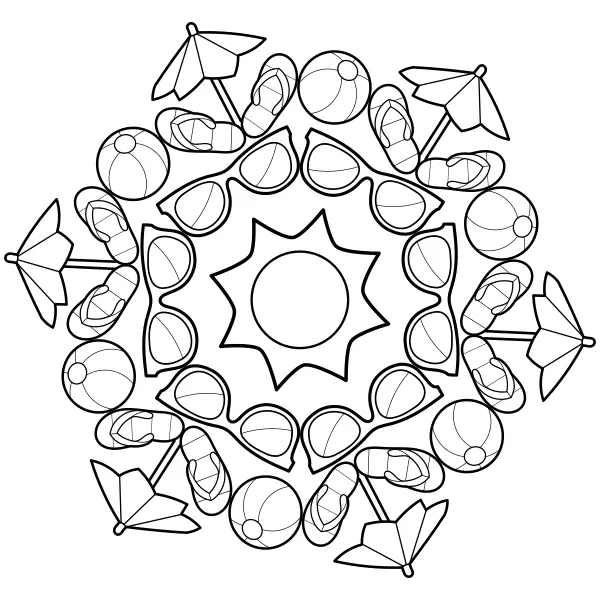 Mandala de verão | Desenhos para colorir online para crianças