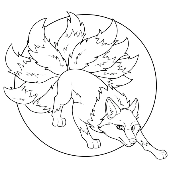 A raposa com nove caudas | Desenhos para colorir online para crianças