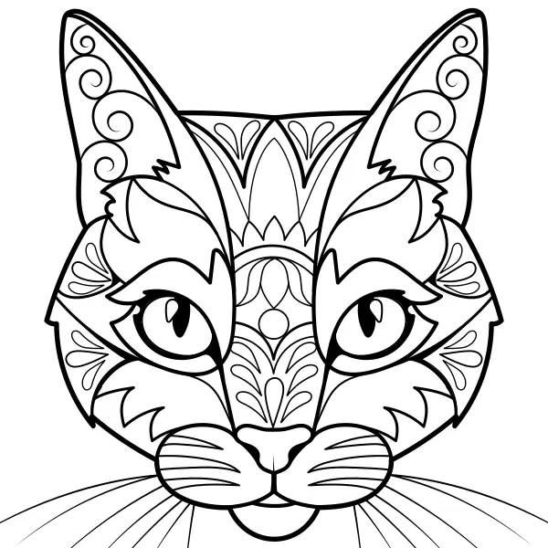 Mandala – Gato | Desenhos para colorir online para crianças