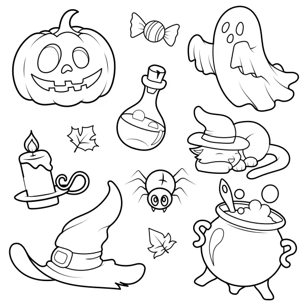 Motivos de Halloween | Desenhos para colorir online para crianças