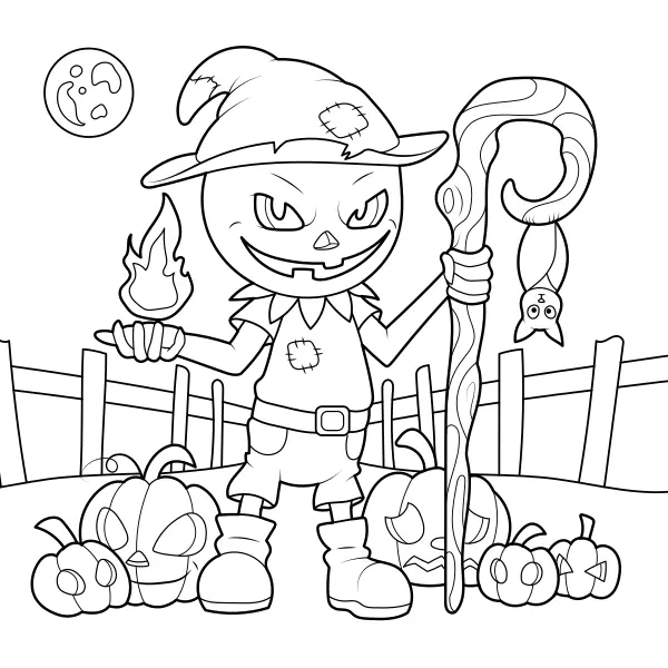 Abóboras assustadoras | Desenhos para colorir online para crianças