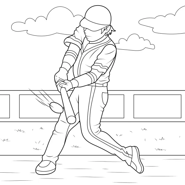 Jogador de basebol | Desenhos para colorir online para crianças
