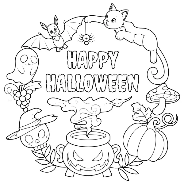 Feliz Dia das Bruxas | Desenhos para colorir online para crianças