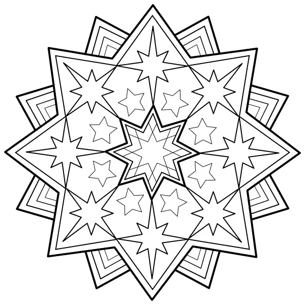 Mandala – Estrela | Desenhos para colorir online para crianças