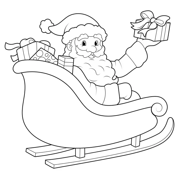 Papai Noel no trenó | Desenhos para colorir online para crianças