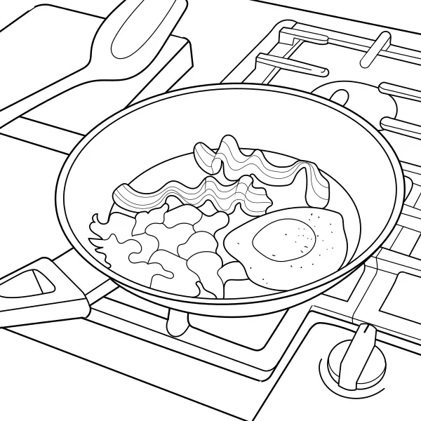 Pequeno-almoço inglês | Desenhos para colorir online para crianças