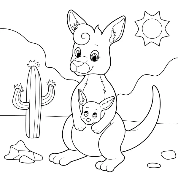 Canguru | Desenhos para colorir online para crianças