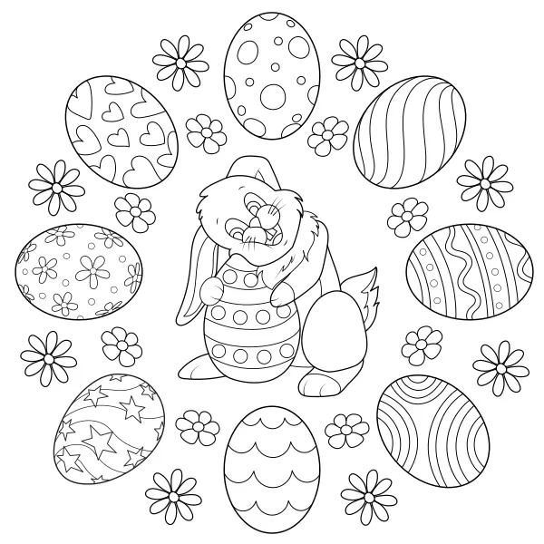 Mandala da Páscoa | Desenhos para colorir online para crianças