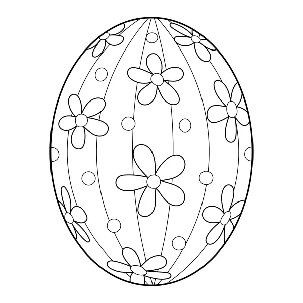 Ovo de Páscoa – com motivos florais | Desenhos para colorir online para crianças