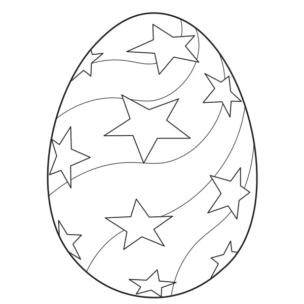Ovo de Páscoa – estrelas | Desenhos para colorir online para crianças