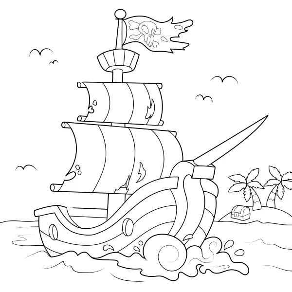 Navio pirata | Desenhos para colorir online para crianças
