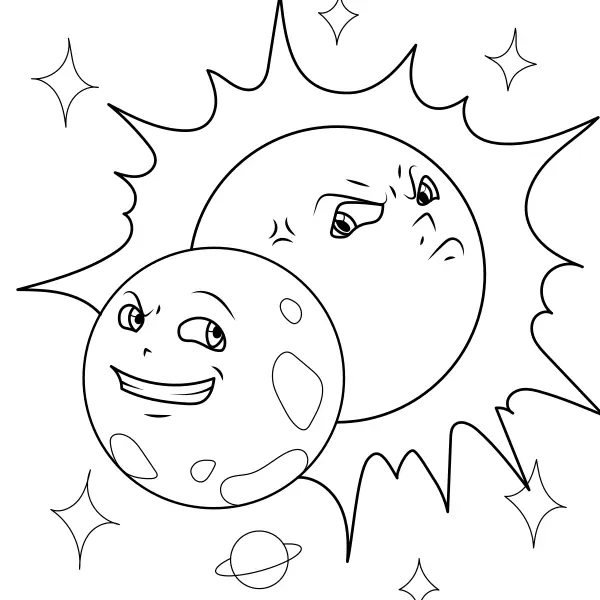 Eclipse solar | Desenhos para colorir online para crianças